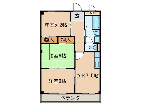 ヴィクトワ－ル尾崎山の物件間取画像